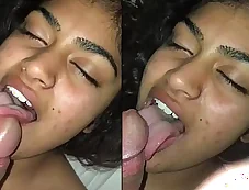 Arab beauty girl gives a POV blowjob to her lucky partner